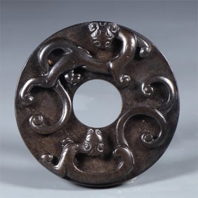 A beautiful Hetian jade oil double dragon wall