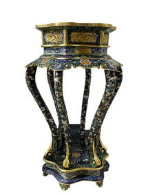 A gilded cloisonné enamel table from the Qing Dynasty