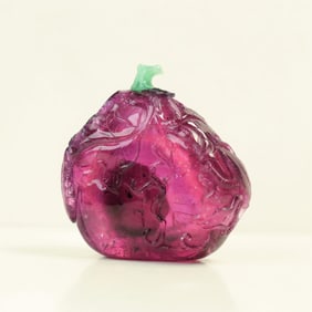 A beautiful rubellite melon fruit snuff bottle
