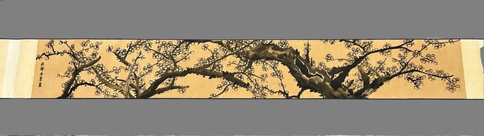 A handscroll of Jin Nong's plum blossom silk book