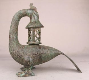 A bronze goose fish lamp from the Han Dynasty
