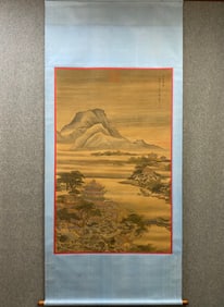 A picture of Yuan Jiang's Han Palace Spring Dawn Large silk book in the middle hall