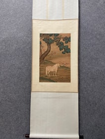 A picture of Lang Shining's silk horse in the Qing Dynasty