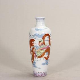 A Republic of China enamel Arhat dragon vase