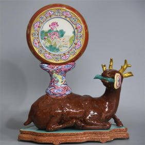 A beautiful sika deer moon mirror