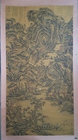 A picture of Li Cheng's eight-foot large autumn mountain fish boat