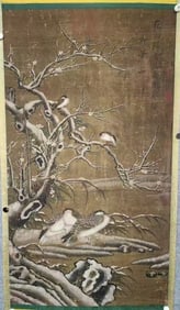 A beautiful picture of Cui Bairui's snow-capped mountain birds was promoted by Song Huizong