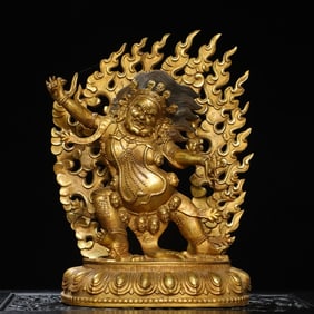 A copper-gilt Vajra hand statue