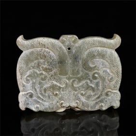 A piece of exquisite Hetian jade beast face