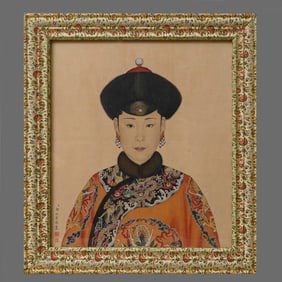 A picture of Lang Shining's portrait of the Qing Qianlong Emperor Chunhui Imperial Concubine