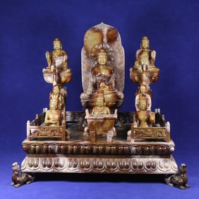 A set of Hetian jade Buddha statues from the Han Dynasty