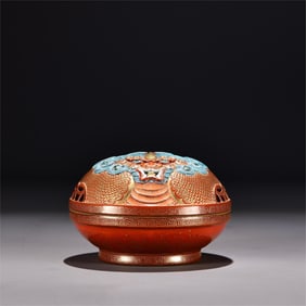 A red background painted with gold exquisite Tianlu incense made in the Qianlong era of the Qing
