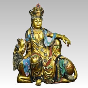 A beautifully gilded beast Guanyin Buddha