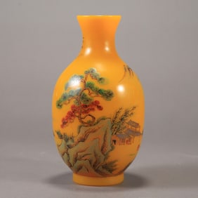 A beautiful material vessel landscape pattern appreciation bottle