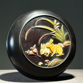 A beautiful blood sandalwood treasure embedded box