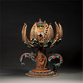 A silver-gilt mandala Buddha from the Qing Dynasty