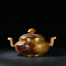 A beautiful Hetian jade incense burner