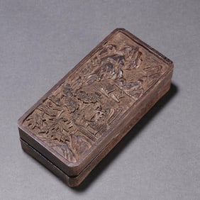 A beautiful agarwood landscape cover box