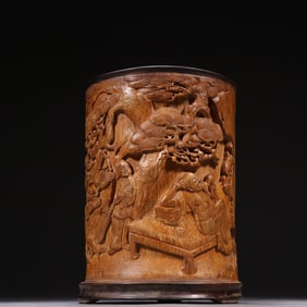 A beautiful bamboo carved Panasonic reading pen holder