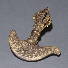 A fine copper-gilt diamond axe sword