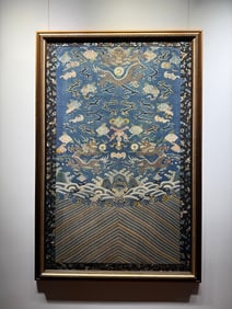 A silk dragon pattern of a robe in the Qing Dynasty