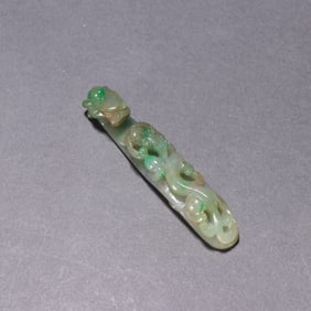 A piece of jade from the Qing Dynasty with a hook