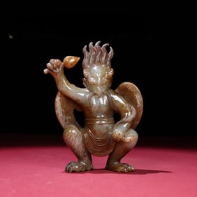 A beautiful Hetian jade town tomb beast ornament