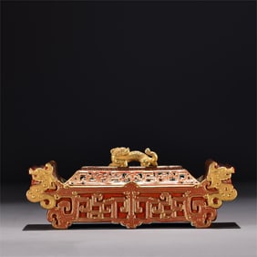 A gilt carved incense burner made in the Qianlong period of the Qing Dynasty