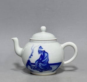 A beautiful Wang Bu blue and white character poetry pot