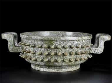 A Hetian old jade incense burner of the War Han Dynasty