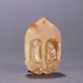 A Hetian jade Buddha amulet from the Ming Dynasty