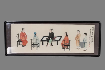 A fine figure painting by Zhang Daqian