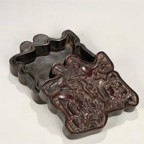 A Qing Dynasty rosewood carved blessing incense box