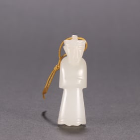 A carving of Hetian jade figure in the Qing Dynasty