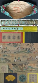 A long scroll of Tang Hangan's bathing horse painting