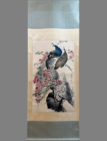A painting of flowers and birds by Wang Xuetao on paper vertical axis