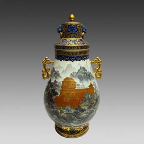 An enamel porcelain jar from the Qing Dynasty