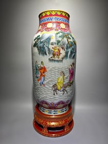 A pastel Fushou made in the Qianlong period of the Qing Dynasty and consecrated the longevity