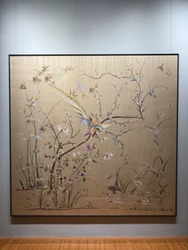 A late Qing Dynasty flower and bird Cantonese embroidery