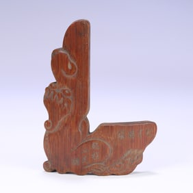 A beautiful old bamboo carved dragon head seal