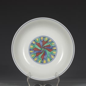 A Ming Dynasty Chenghua Doucai Fangsheng pattern plate