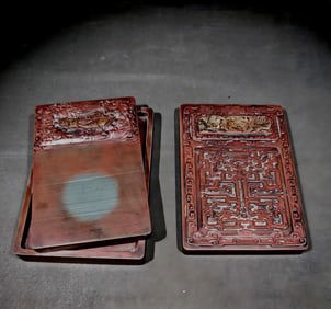 A pine stone set inkstone