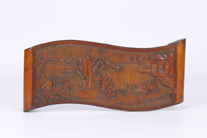 A beautiful old bamboo yellow character story ink bed