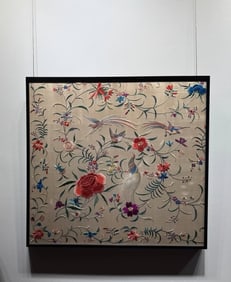 A late Qing Dynasty flower and bird Cantonese embroidery