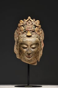 A bluestone Bodhisattva Buddha head of the Northern Qi Dynasty