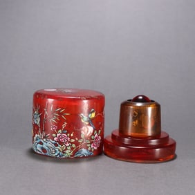 A set of Qing Dynasty glass belt box fingers