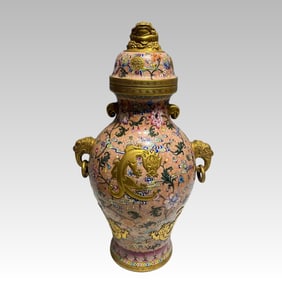 A piece of enamel dragon pattern jar