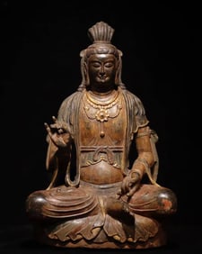 A bluestone painted Buddha statue of the Northern Qi Dynasty