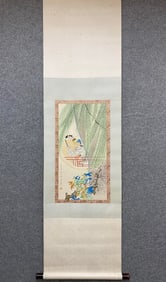 A West Chamber Record painted by Hu Ye Buddha on paper vertical axis