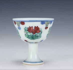 A Ming Dynasty Chenghua Doucai Tuan lotus pattern goblet